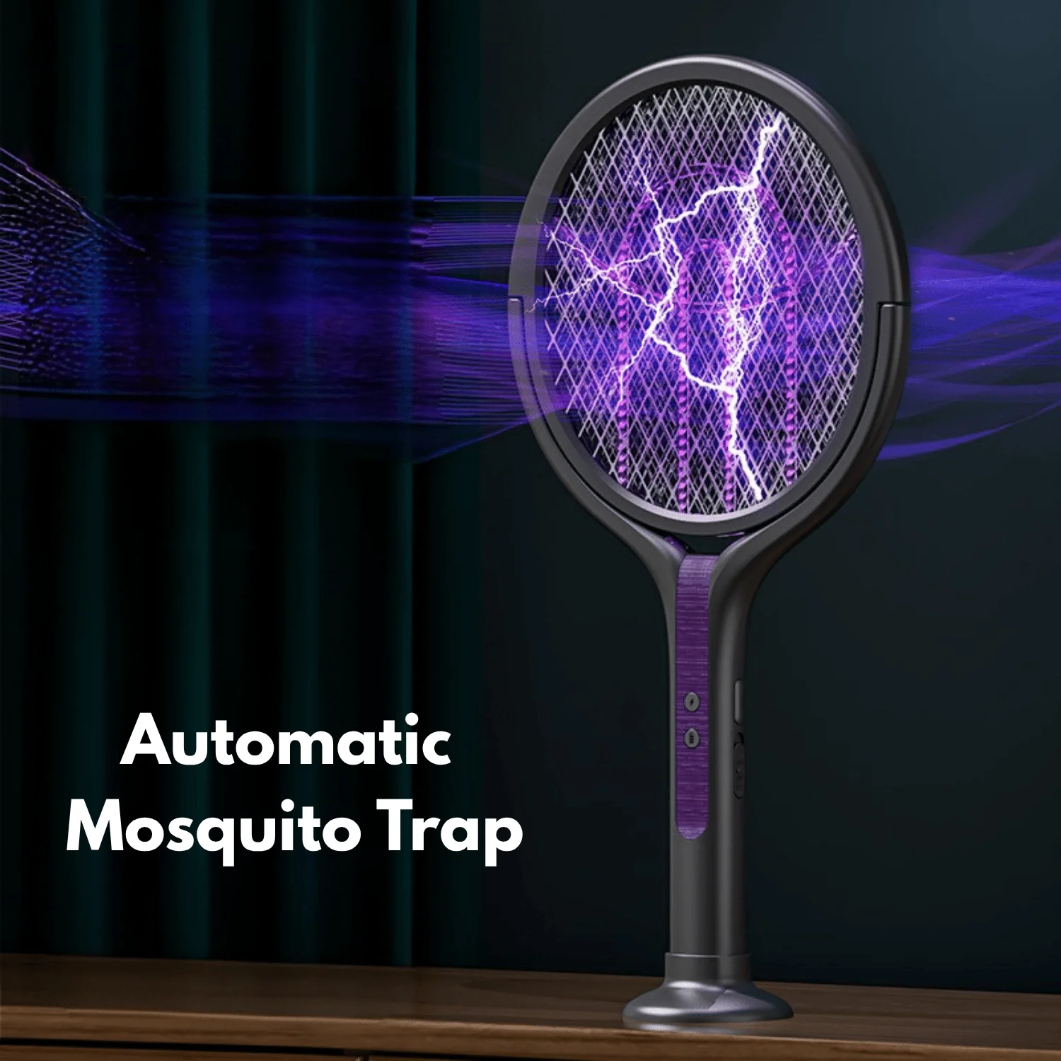 2-in-1 Retractable Electric Mosquito Killer Lamp & Swatter (62cm) - Image 3