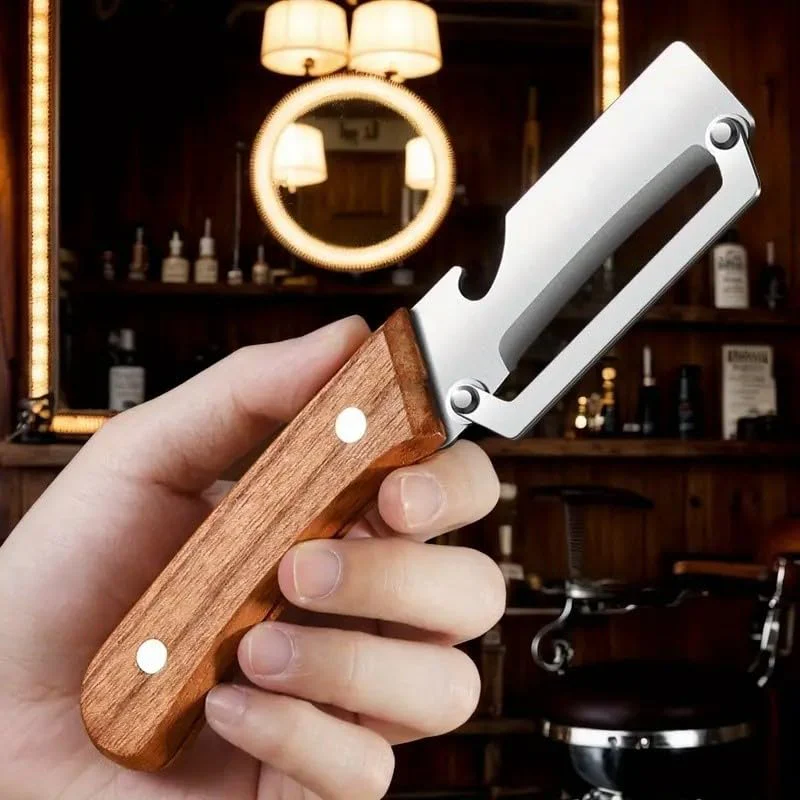 2-in-1 Stainless Steel Kitchen Peeler with Wooden Handle - Image 4