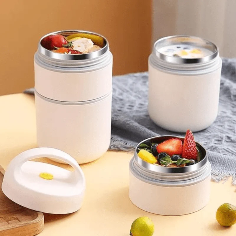 2-Tier Stainless Steel Insulated Lunch Box with Bag (680ml) - Image 3