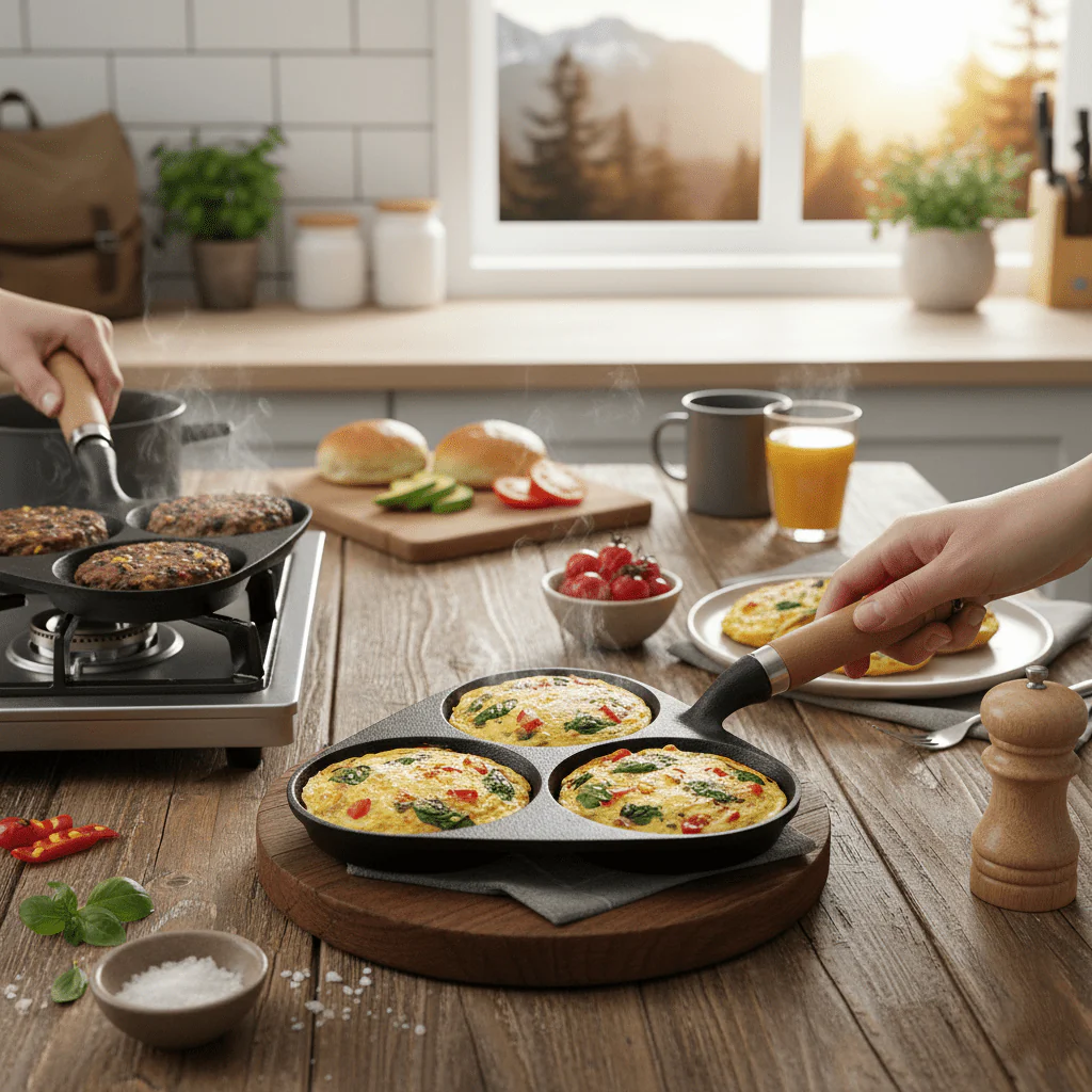 3-In-1 Cast Iron Cooking Pan (19cm) - Image 5