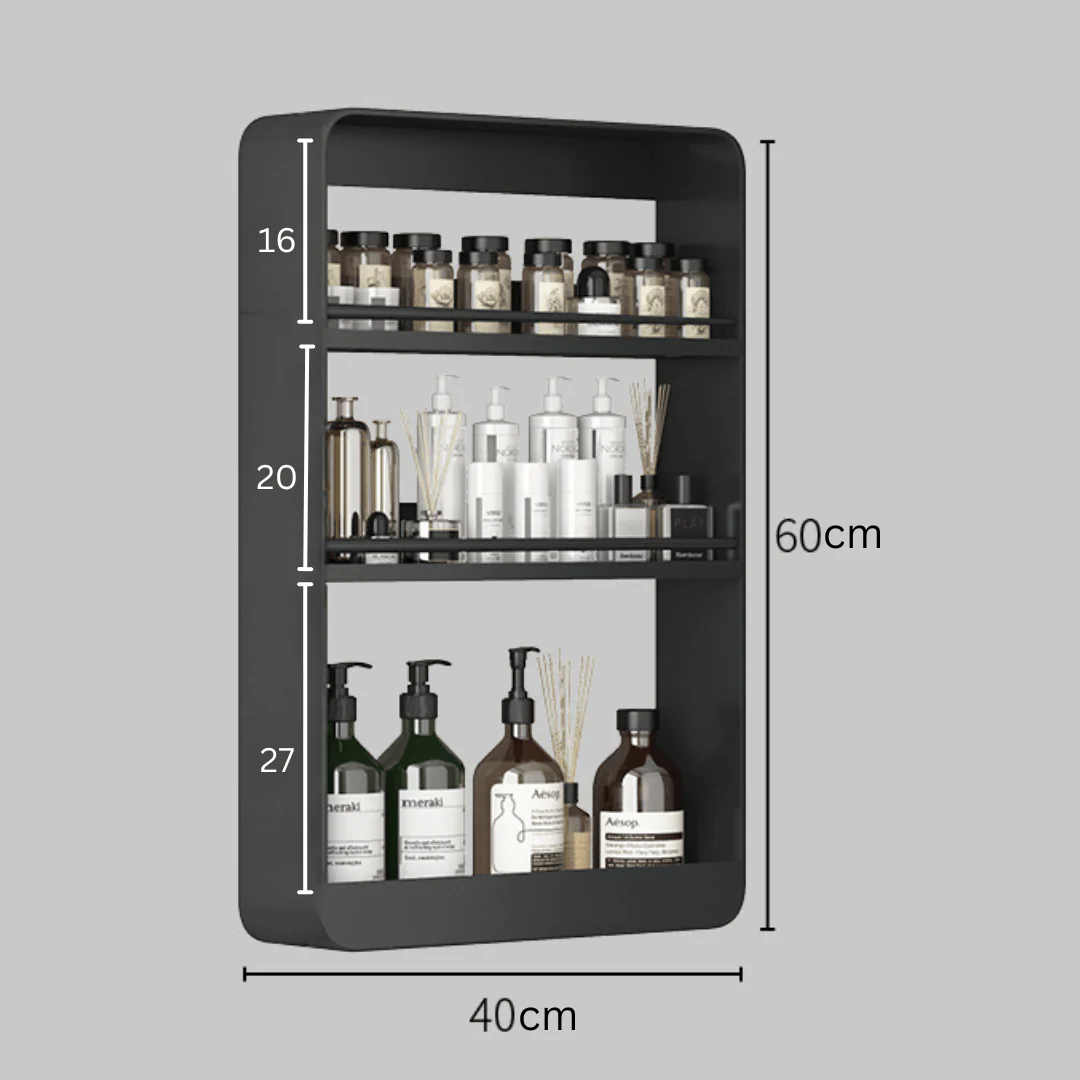 3 Tier Bathroom Shelf Stainless Steel Wall Hanger Storage Rack - Image 5