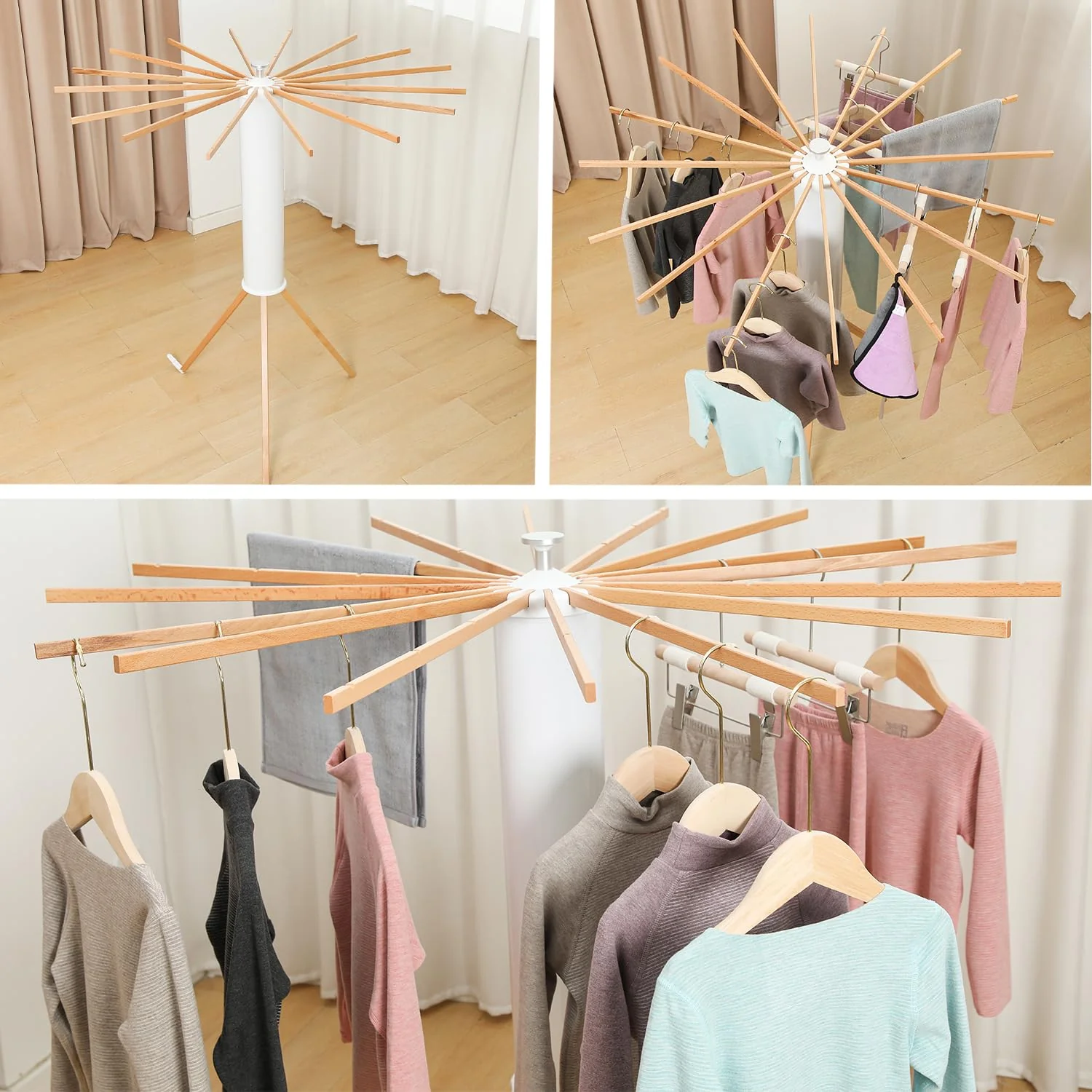360-Degree Rotating Foldable Laundry Drying Rack - Image 6