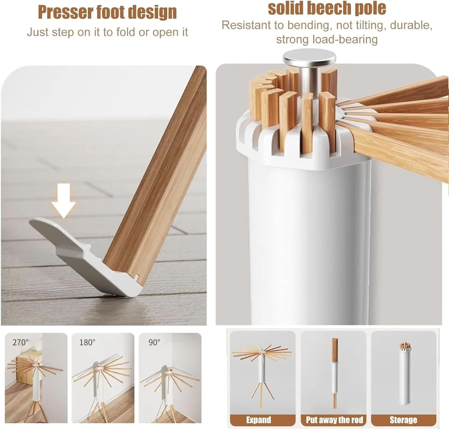 360-Degree Rotating Foldable Laundry Drying Rack - Image 9