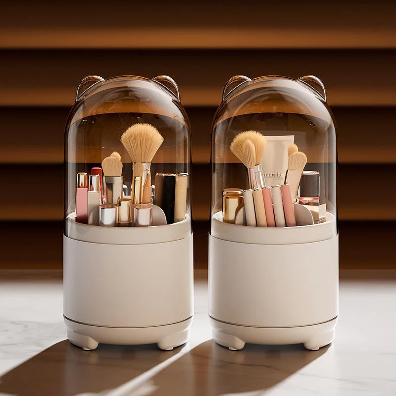 360° Dust-Proof Rotating Makeup Brush Organizer - Image 3