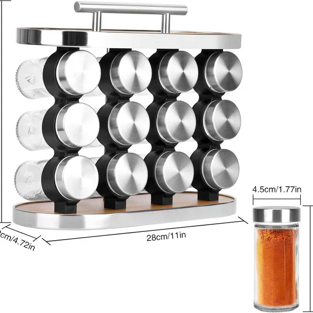 360° Rotating Multipurpose Spice Rack (Set of 12) - Image 6