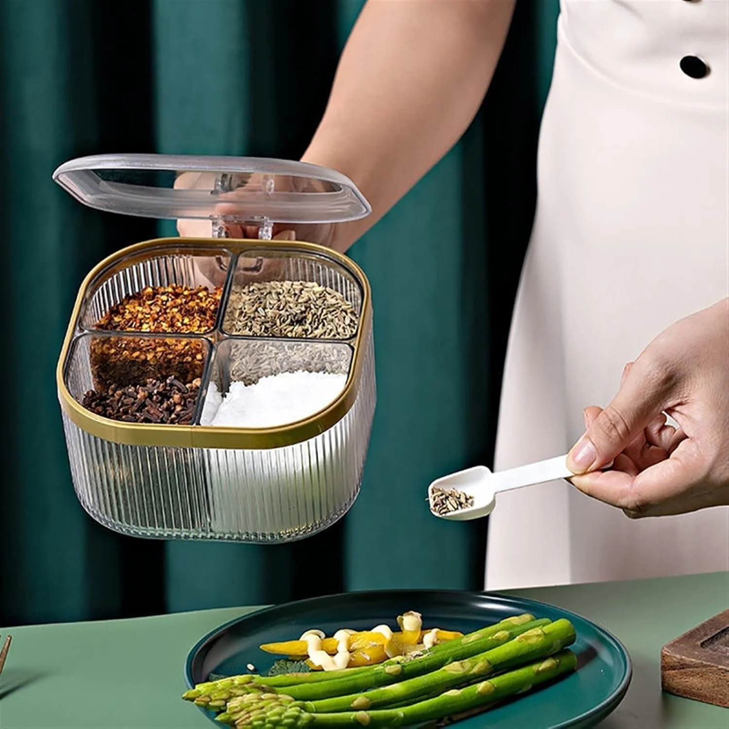 4-Compartment Airtight Kitchen Organizer