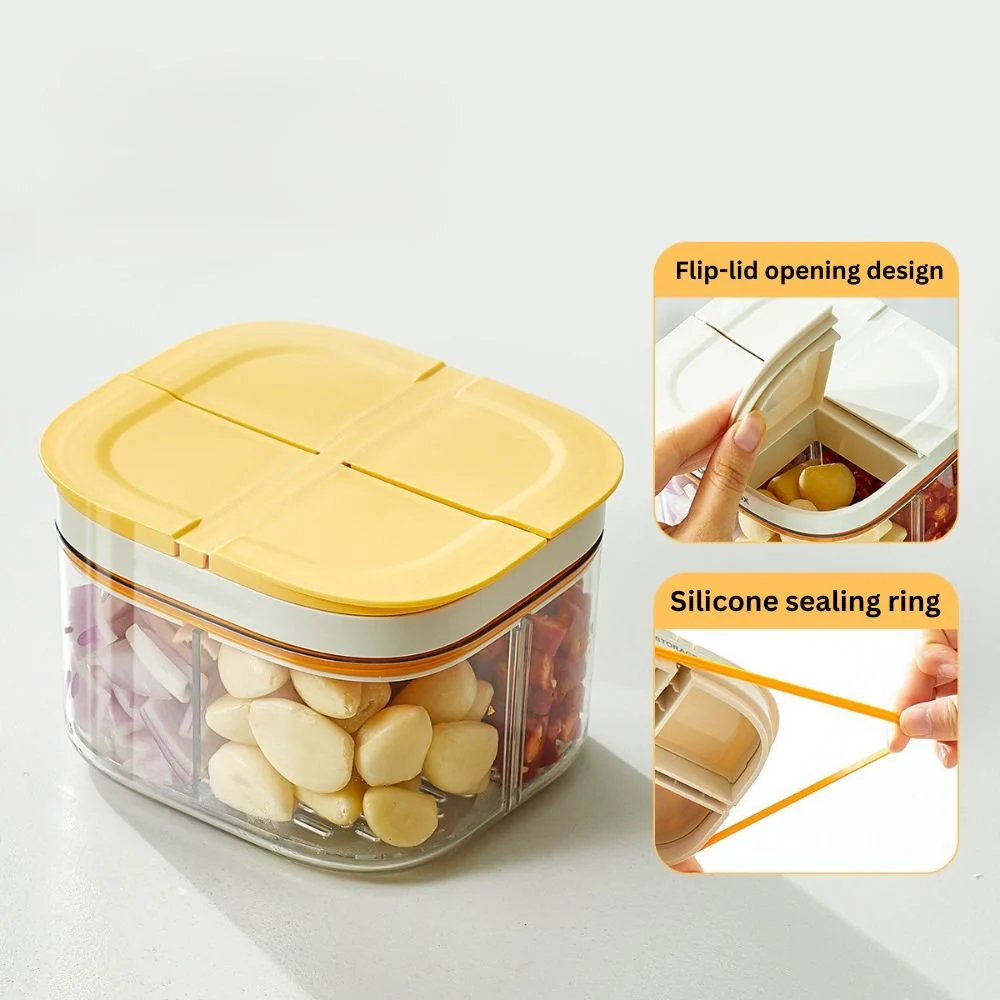 4-Grid Airtight Food Prep & Spice Container - Image 2