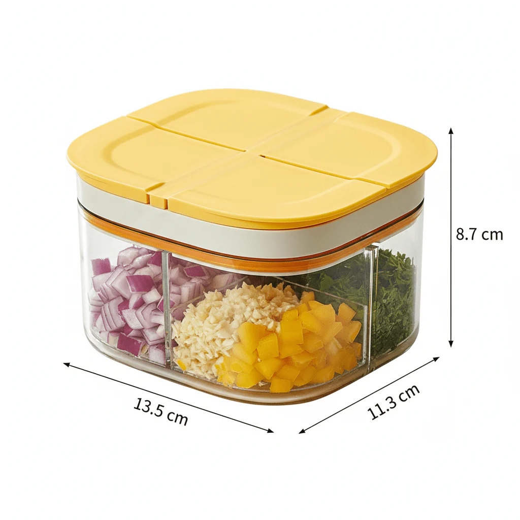 4-Grid Airtight Food Prep & Spice Container - Image 6