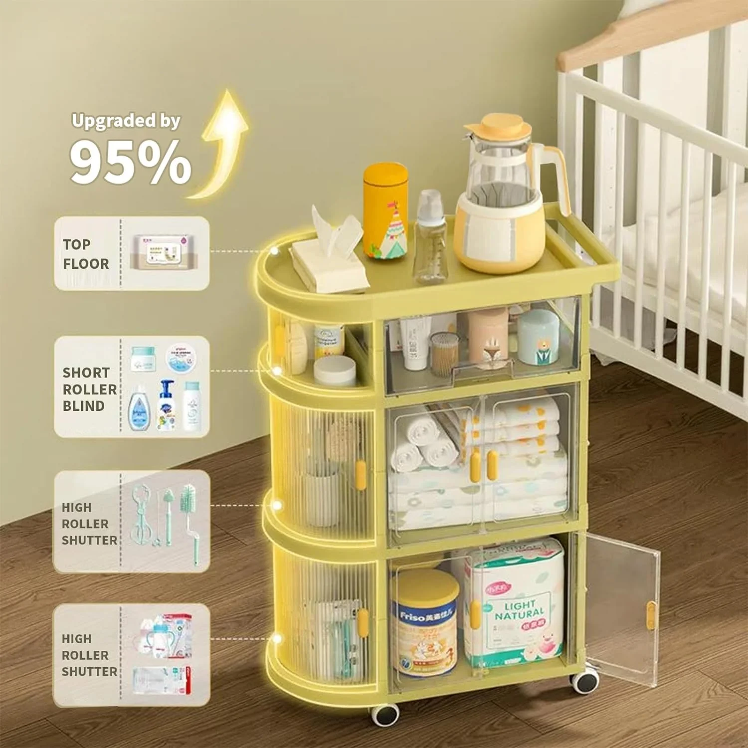 4 Tier Multi-Functional Storage Cart With Wheels - Image 5