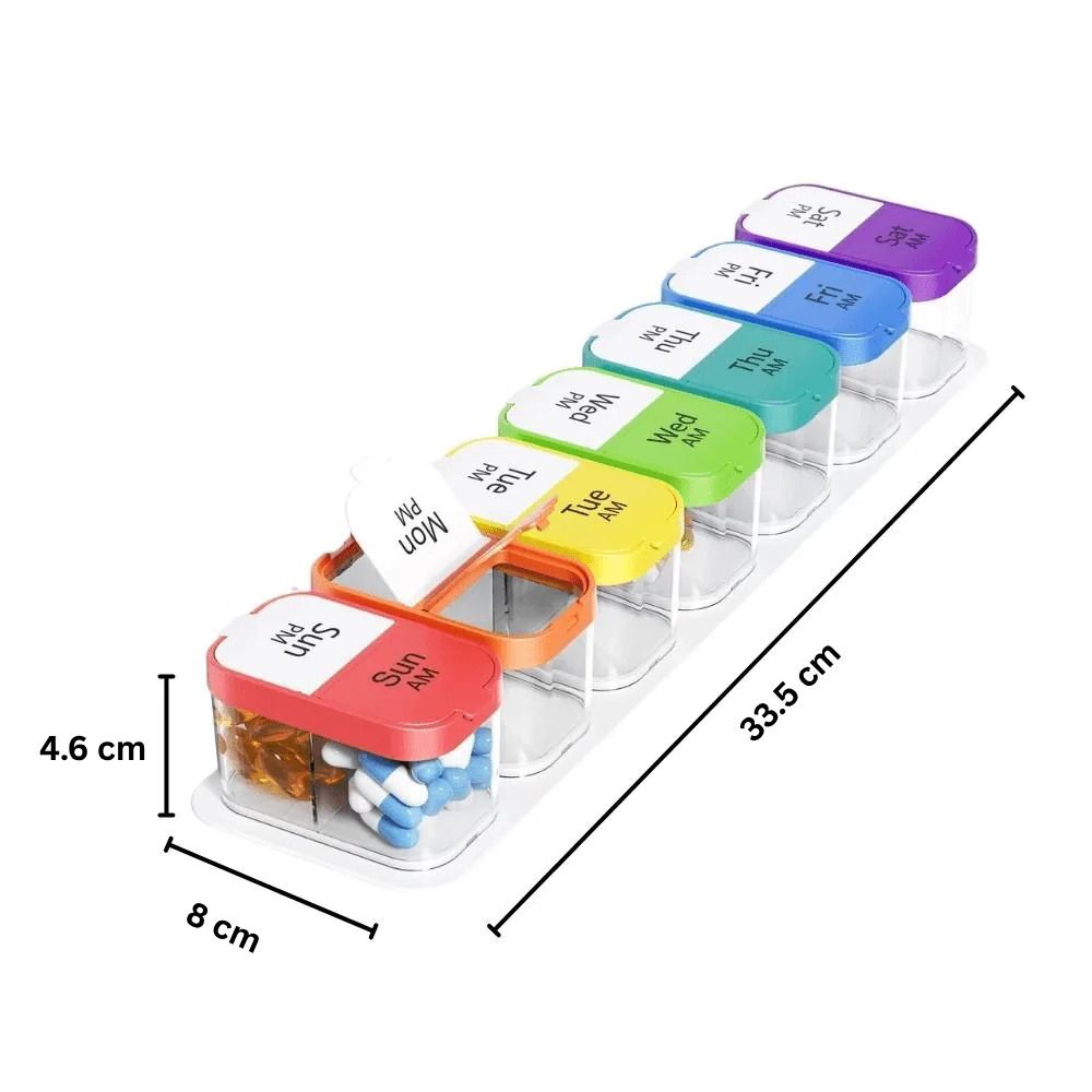 7-Compartments Twice-A-Day Portable Medicine Organizer - Image 7