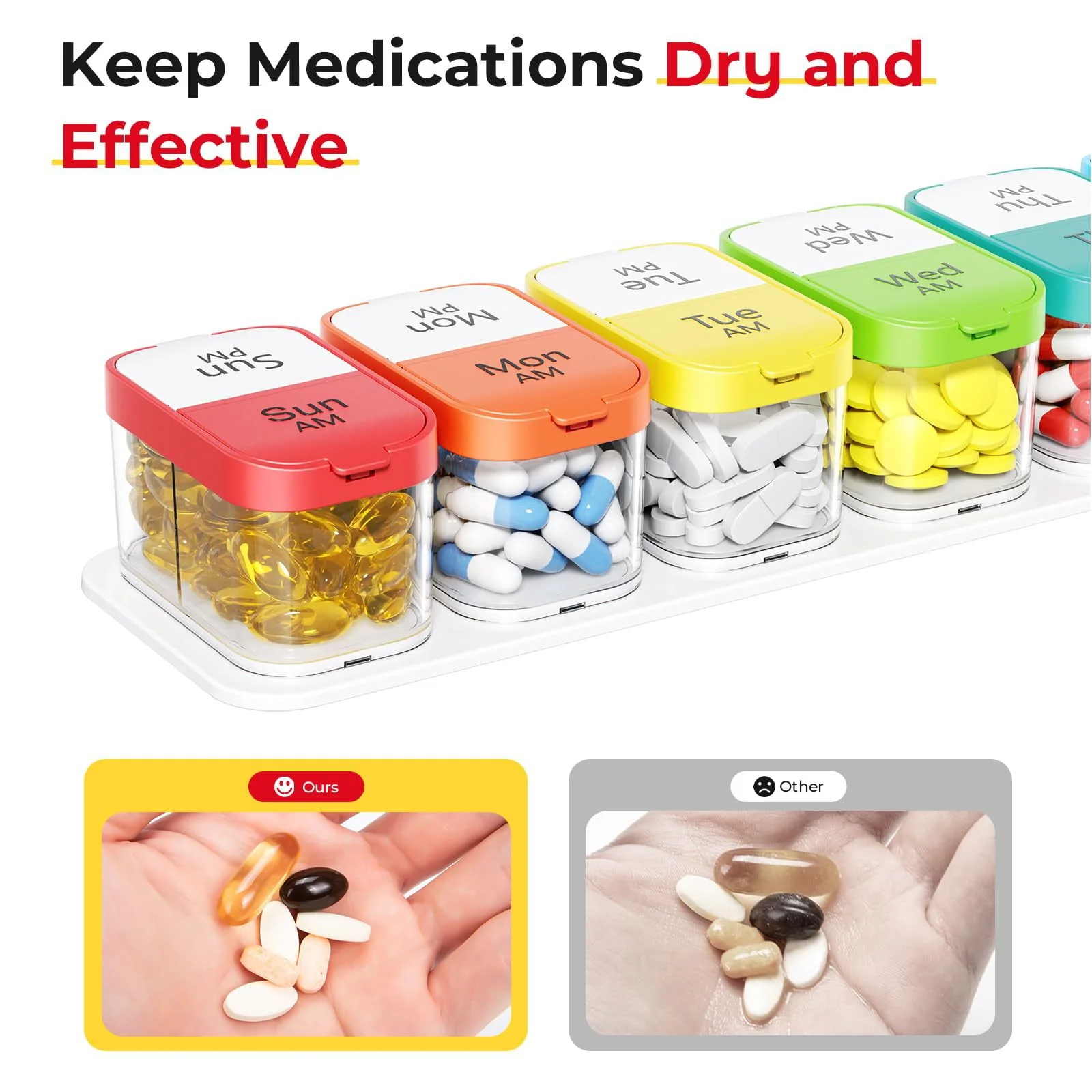 7-Compartments Twice-A-Day Portable Medicine Organizer - Image 3