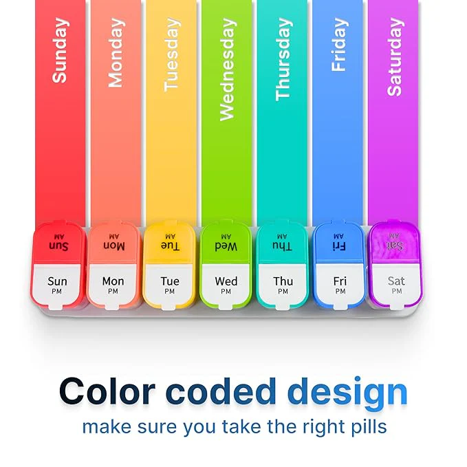 7-Compartments Twice-A-Day Portable Medicine Organizer - Image 5