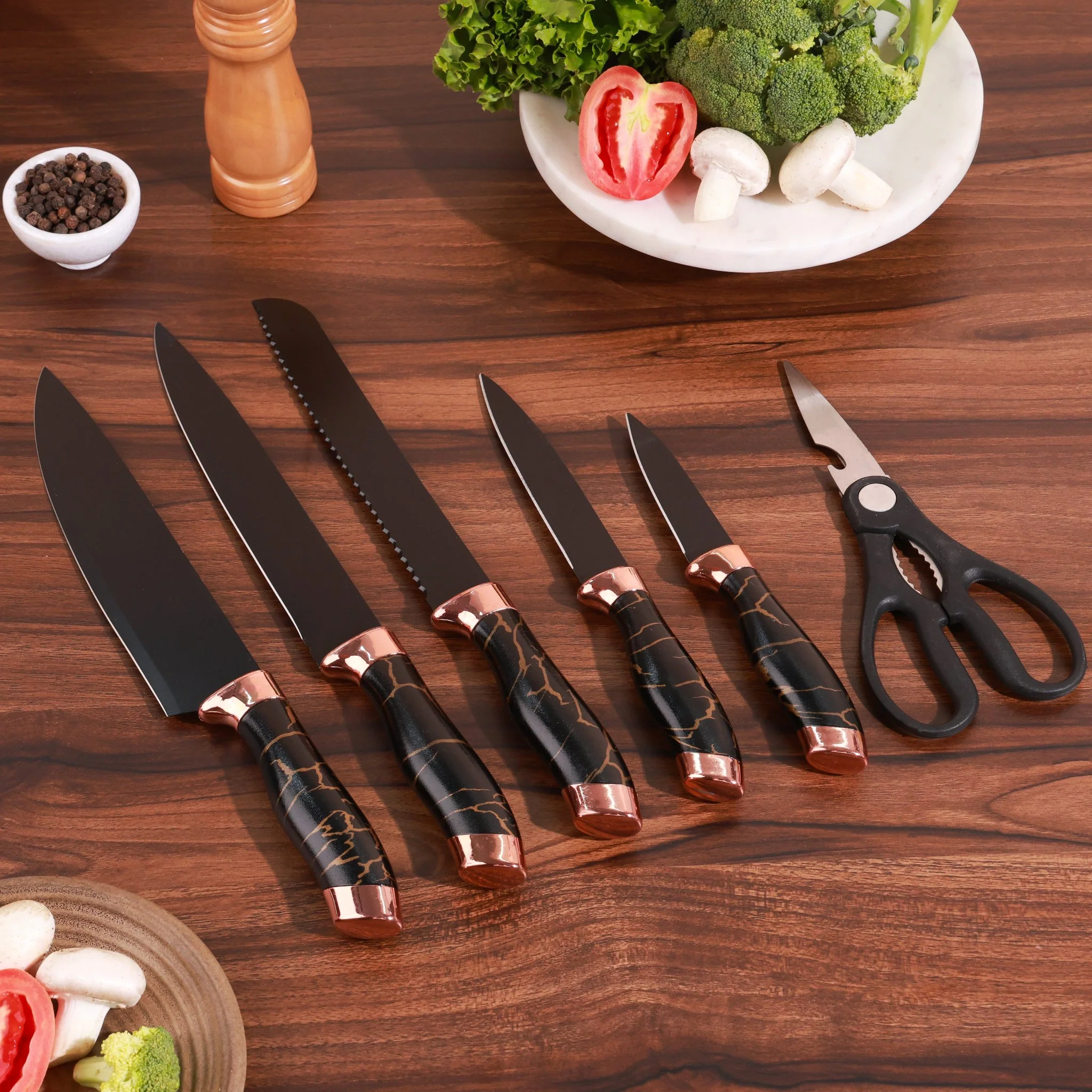 Premium Stainless Steel Knife Set With Block - Image 4