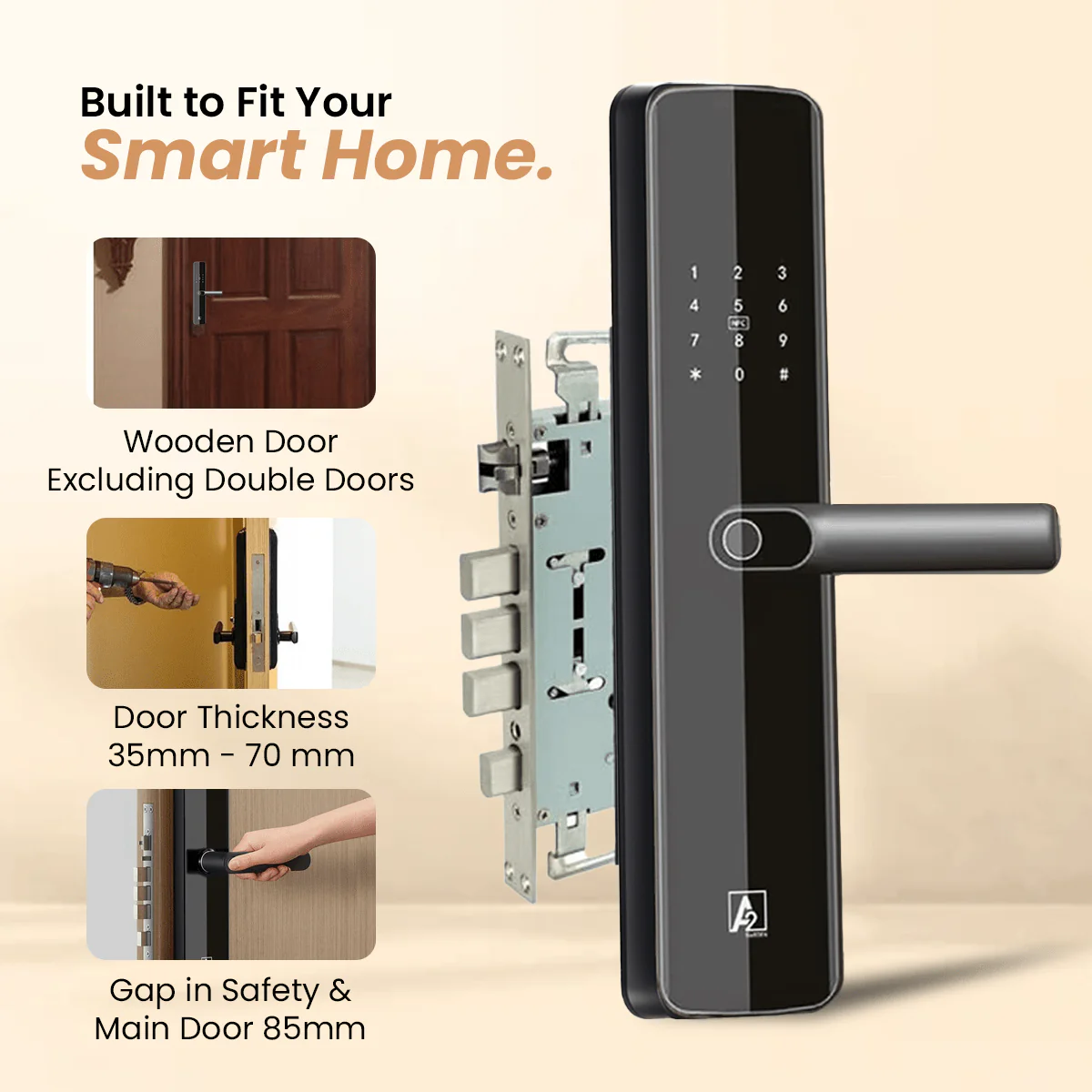 A2 Alpha 10 Smart Digital Door Lock with 7-Way Unlocking Features - Image 10