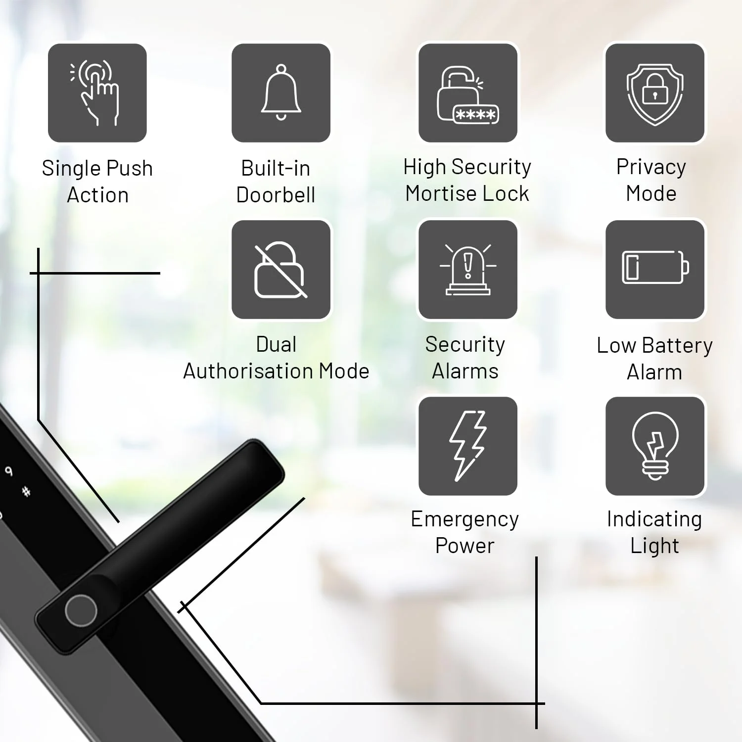 A2 Alpha 10 Smart Digital Door Lock with 7-Way Unlocking Features - Image 4