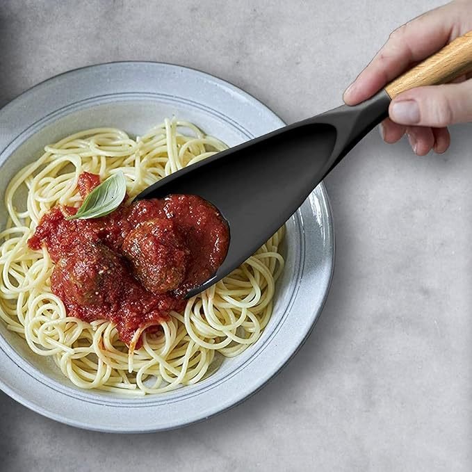 Acacia Handle Non-stick Silicone Cooking Spatula(29cm) - Image 3