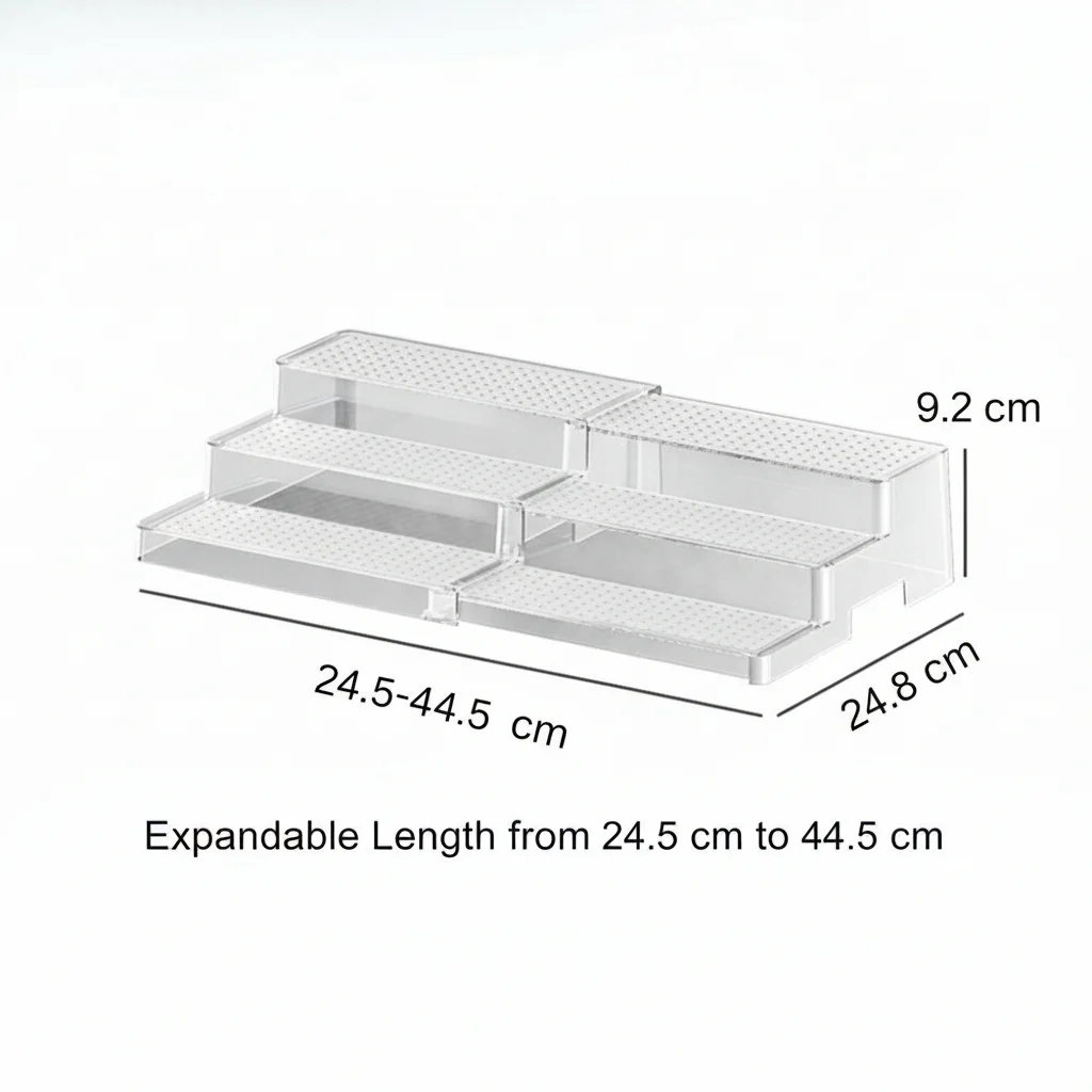 Acrylic Telescopic Expandable Tiered Spice & Display Rack - Image 7