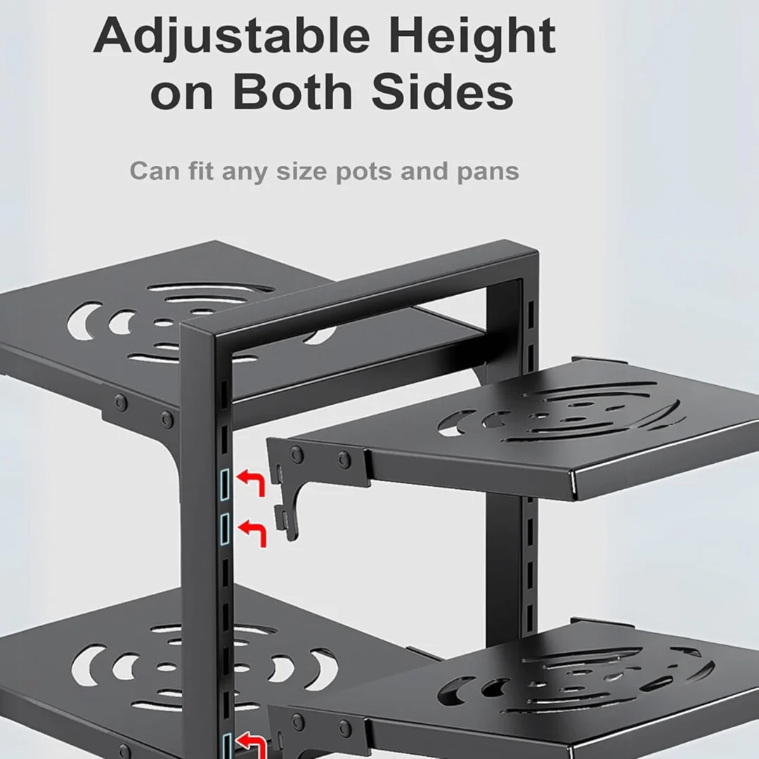 Adjustable 7-Tier Heavy-Duty Pot and Pan Organizer Rack - Image 5