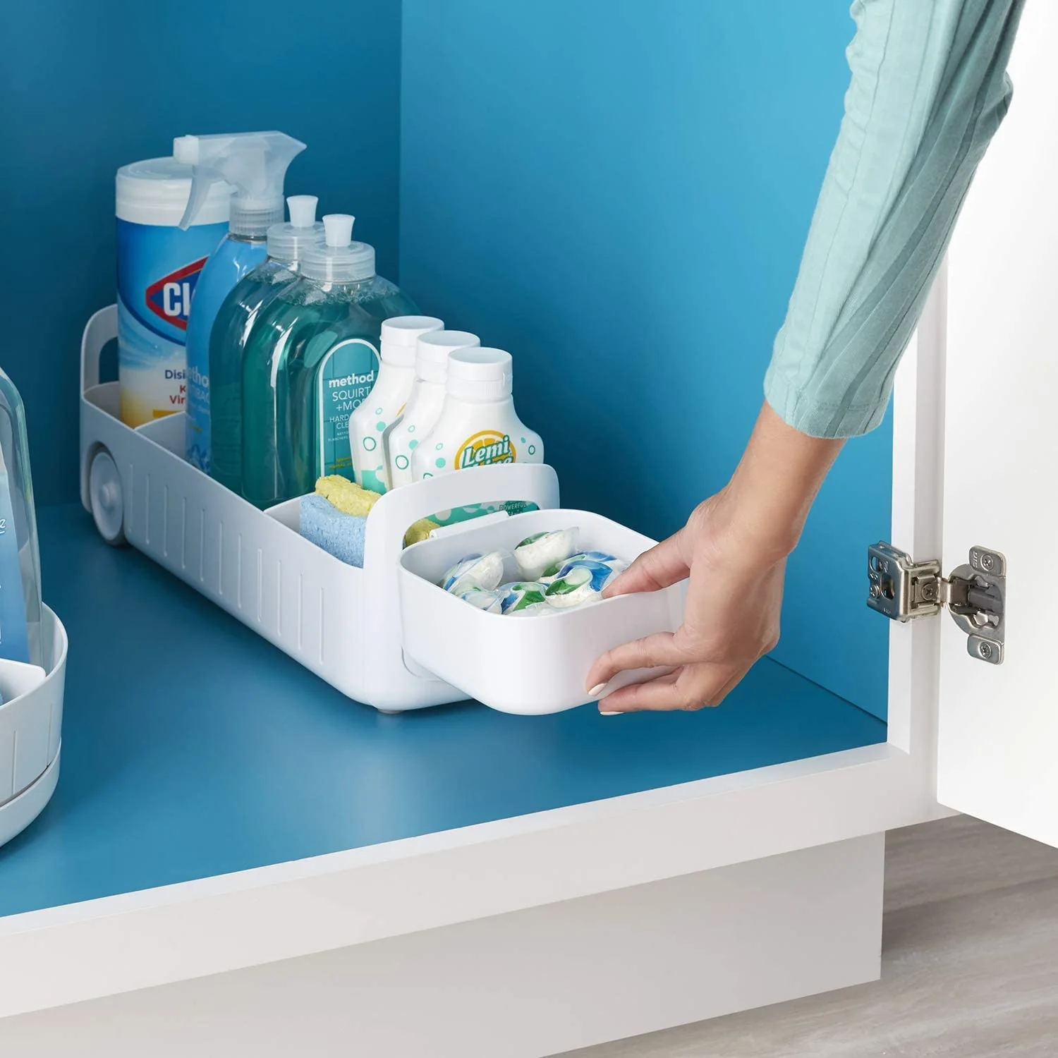 Adjustable Compartments Rolling Storage Organizer - Image 5