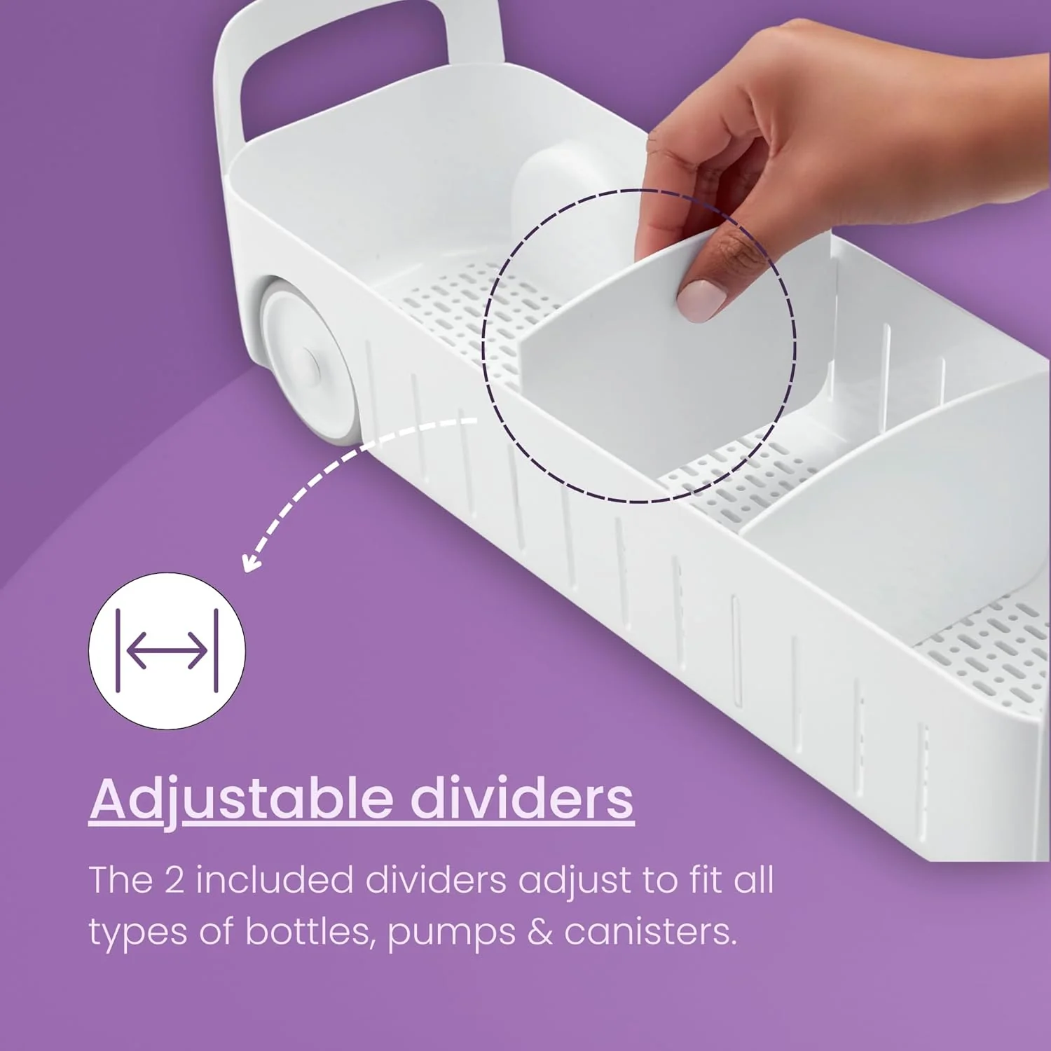 Adjustable Compartments Rolling Storage Organizer - Image 7
