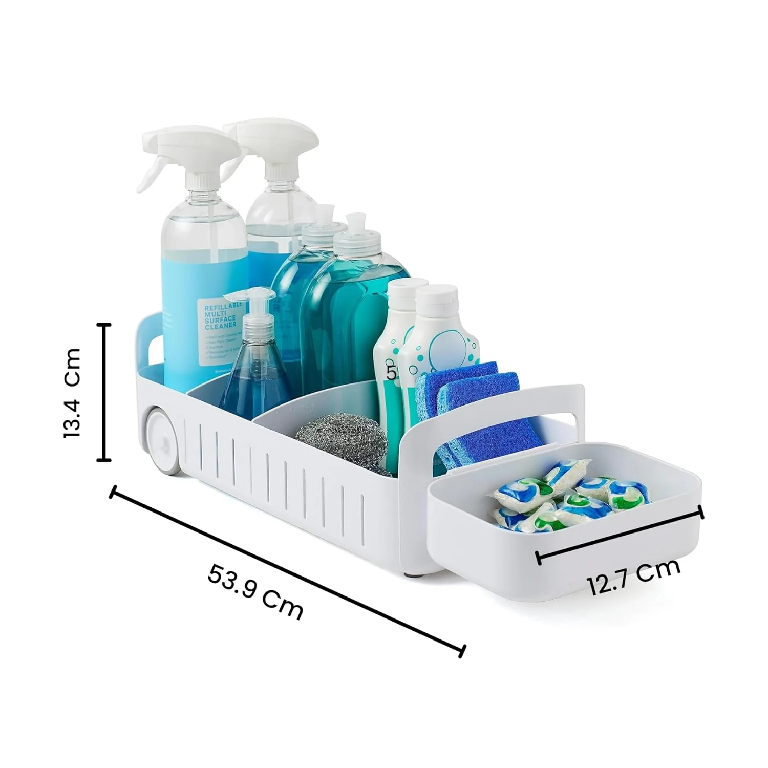 Adjustable Compartments Rolling Storage Organizer - Image 9