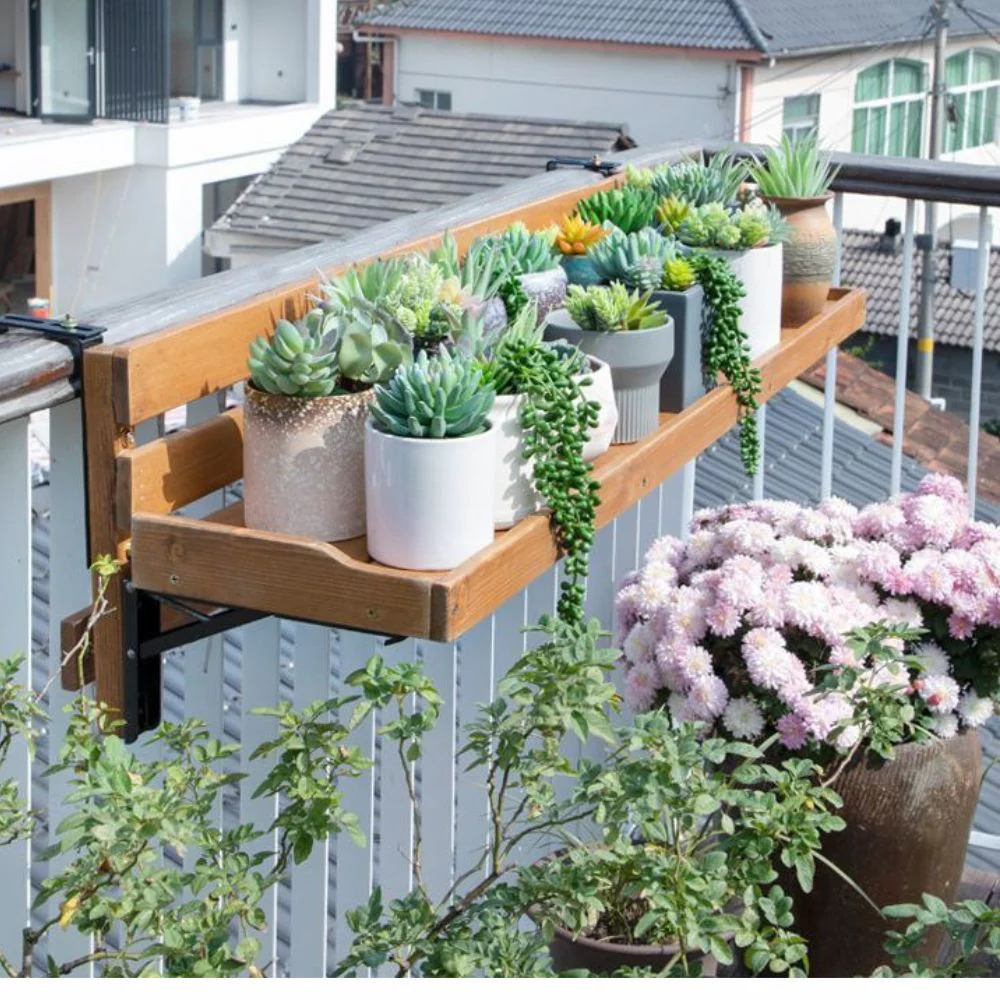 Adjustable Hanging Balcony Coffee and Flower Table - Image 6