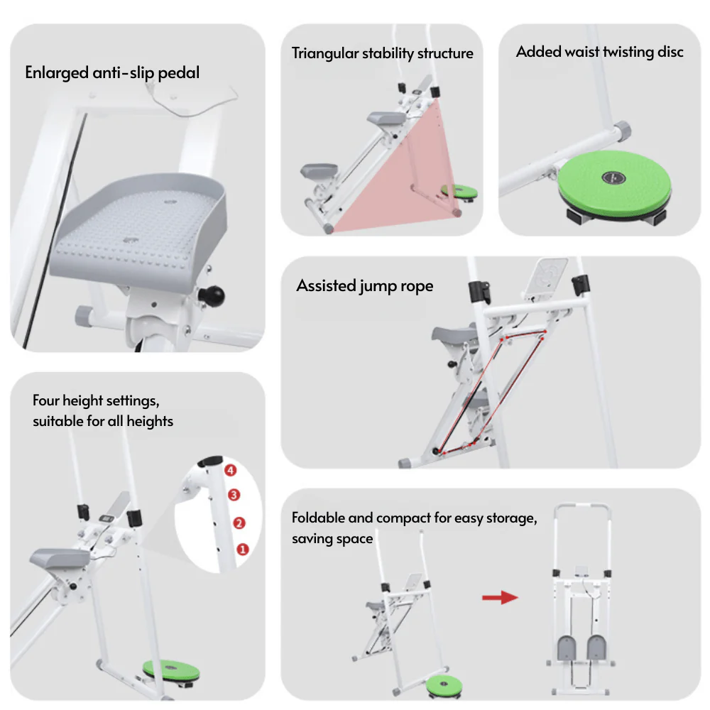 Adjustable Home Stair Stepper Full Body Workout Machine - Image 5