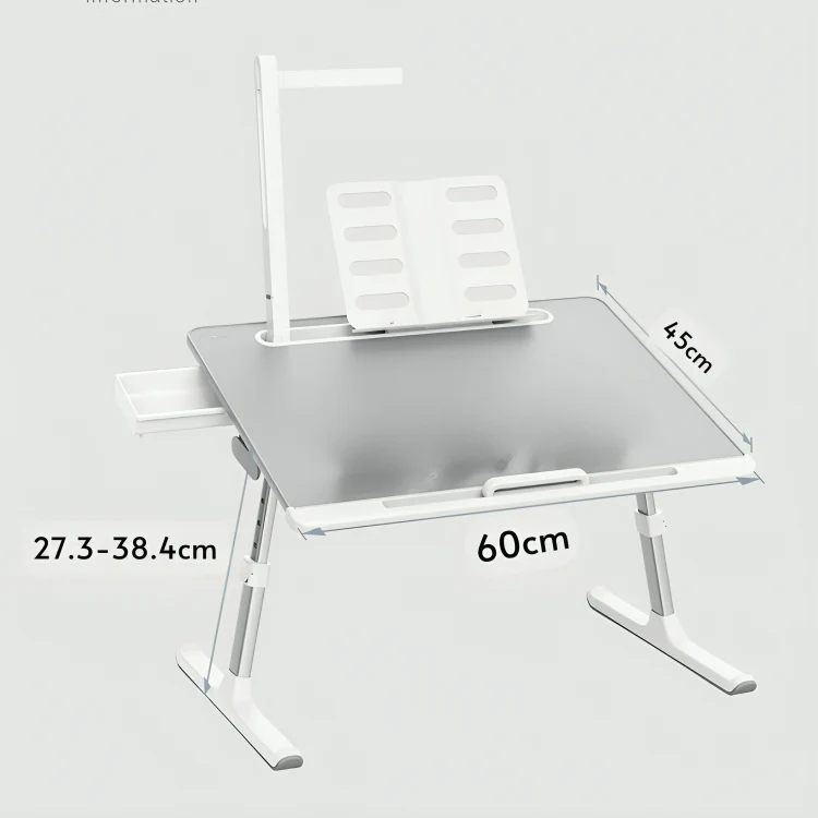 Adjustable Laptop Bed Desk with LED Lamp & Foldable Design (60cm) - Image 7