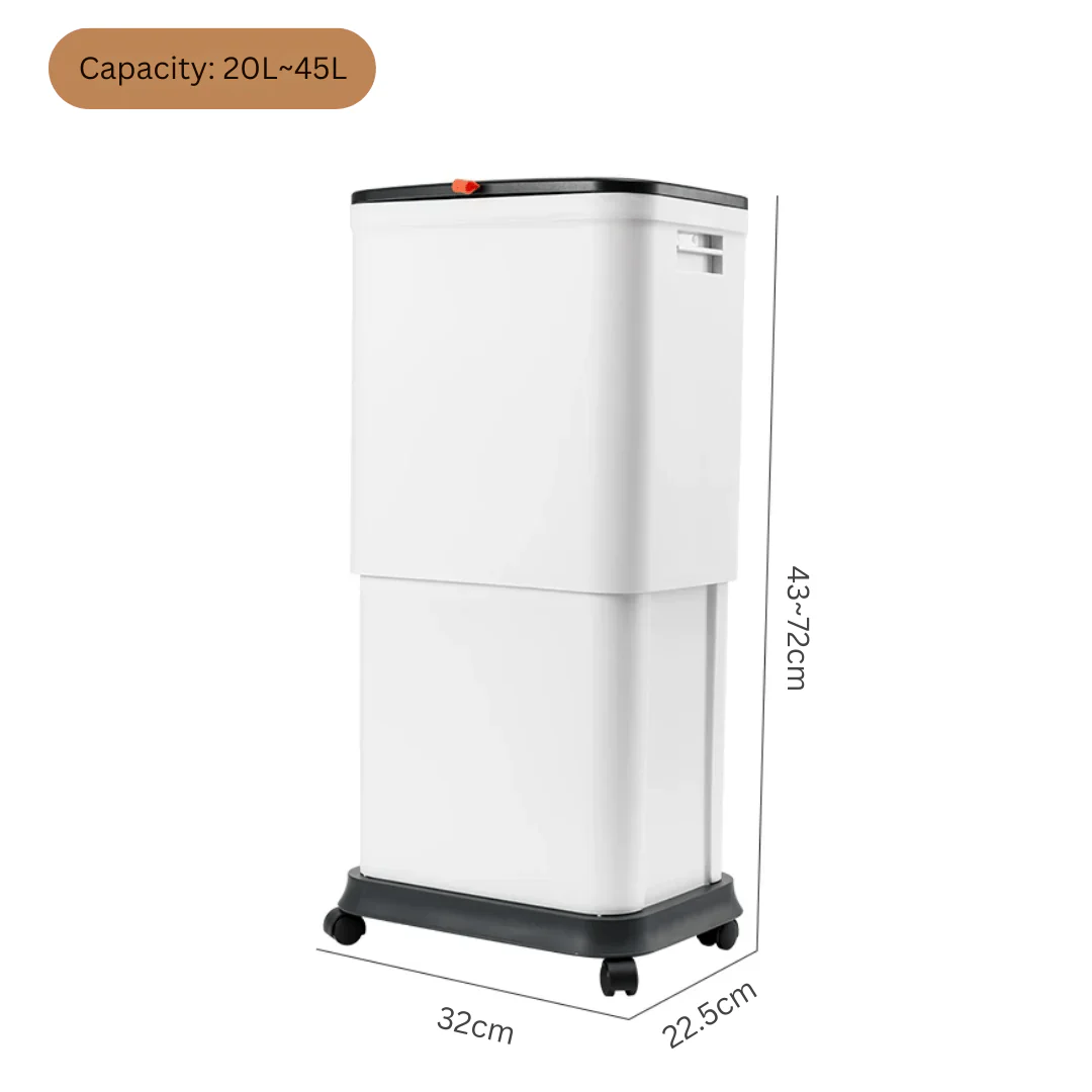 Adjustable Lifting Trash Can with Wheels and Sealed Lid(45L) - Image 6