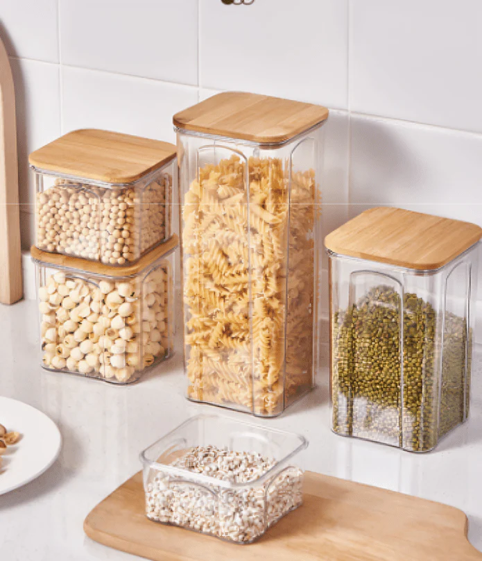 Airtight Plastic Food Storage Container with Bamboo Lid - Image 5