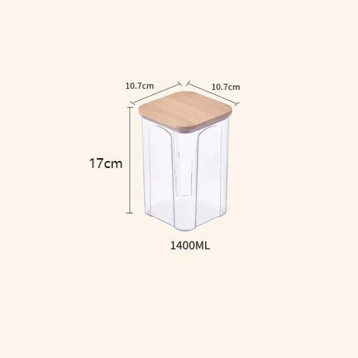 Airtight Plastic Food Storage Container with Bamboo Lid - Image 6