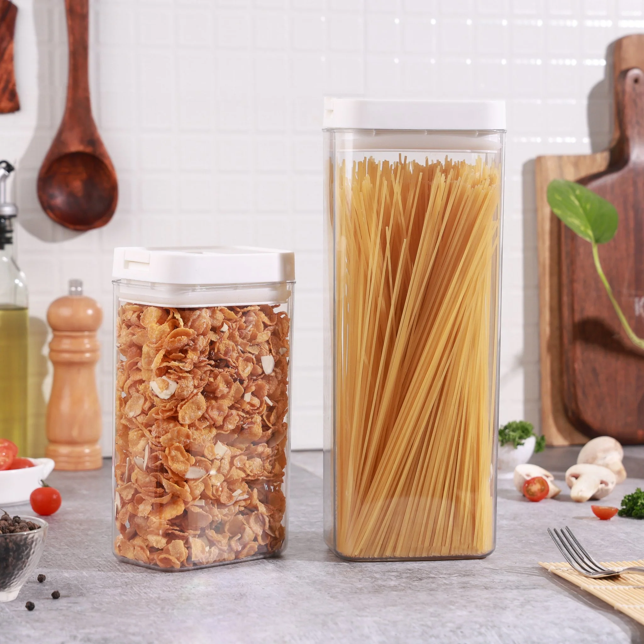 Airtight Stackable Kitchen Storage Jars (Set Of 2) - Image 3