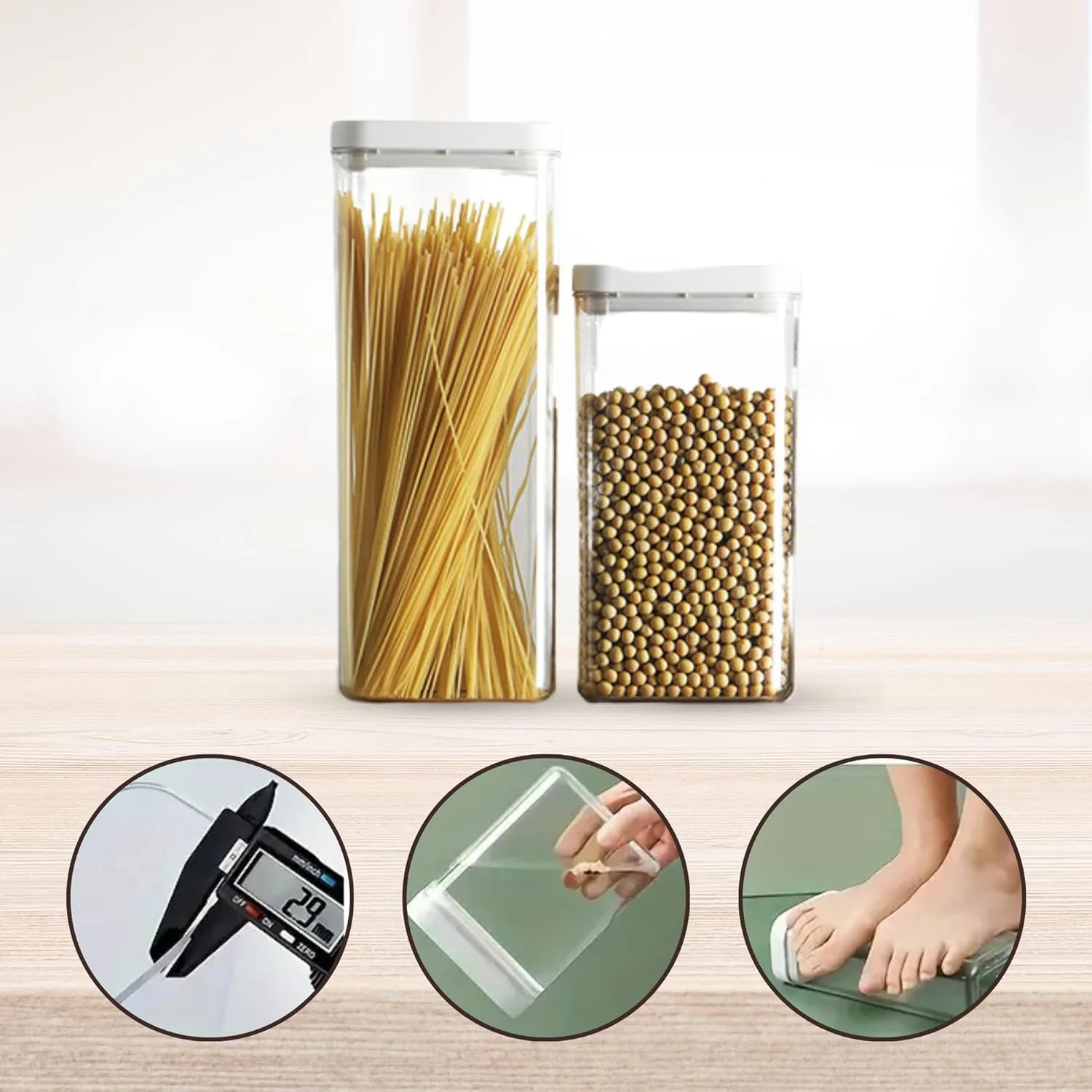 Airtight Stackable Kitchen Storage Jars (Set Of 2) - Image 5
