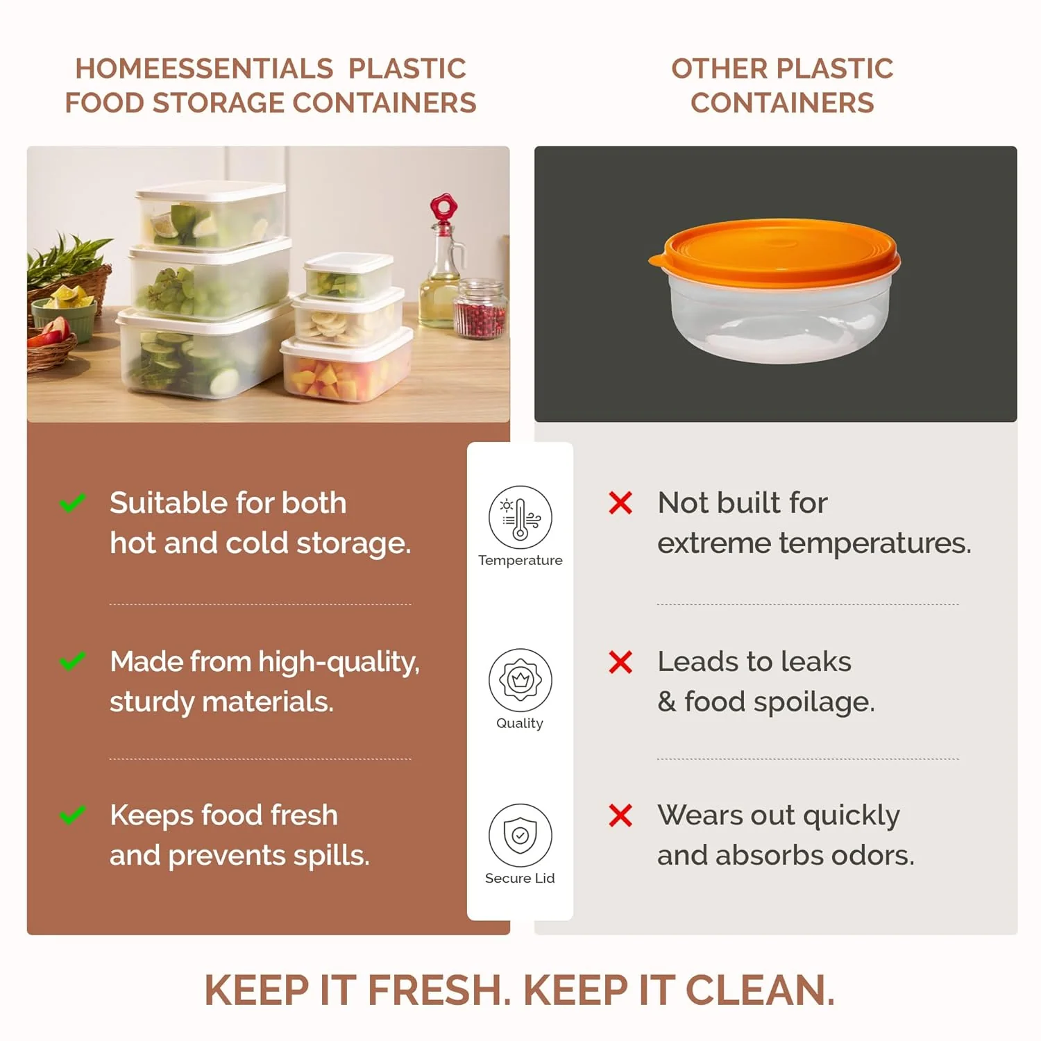 Airtight & Stackable Rectangular Food Storage Containers, Set of 6 - Image 2