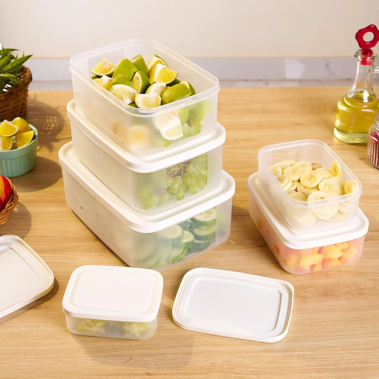 Airtight & Stackable Rectangular Food Storage Containers, Set of 6 - Image 4