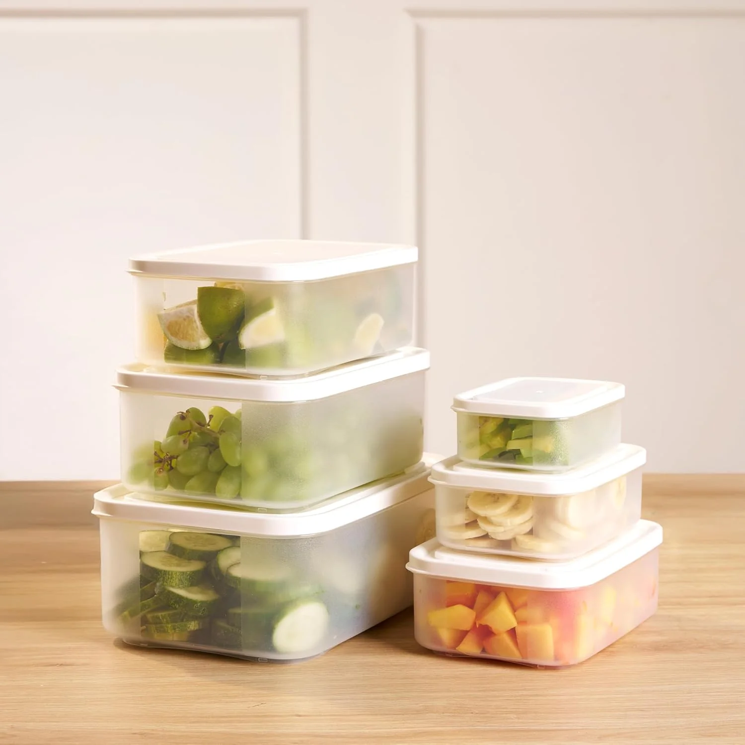 Airtight & Stackable Rectangular Food Storage Containers, Set of 6 - Image 6