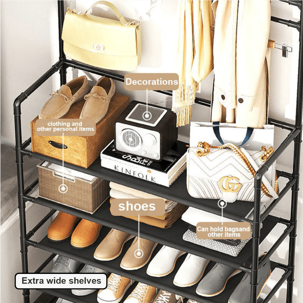 All-In-One Coat Hanger & Shoe Storage Shelf - Image 5