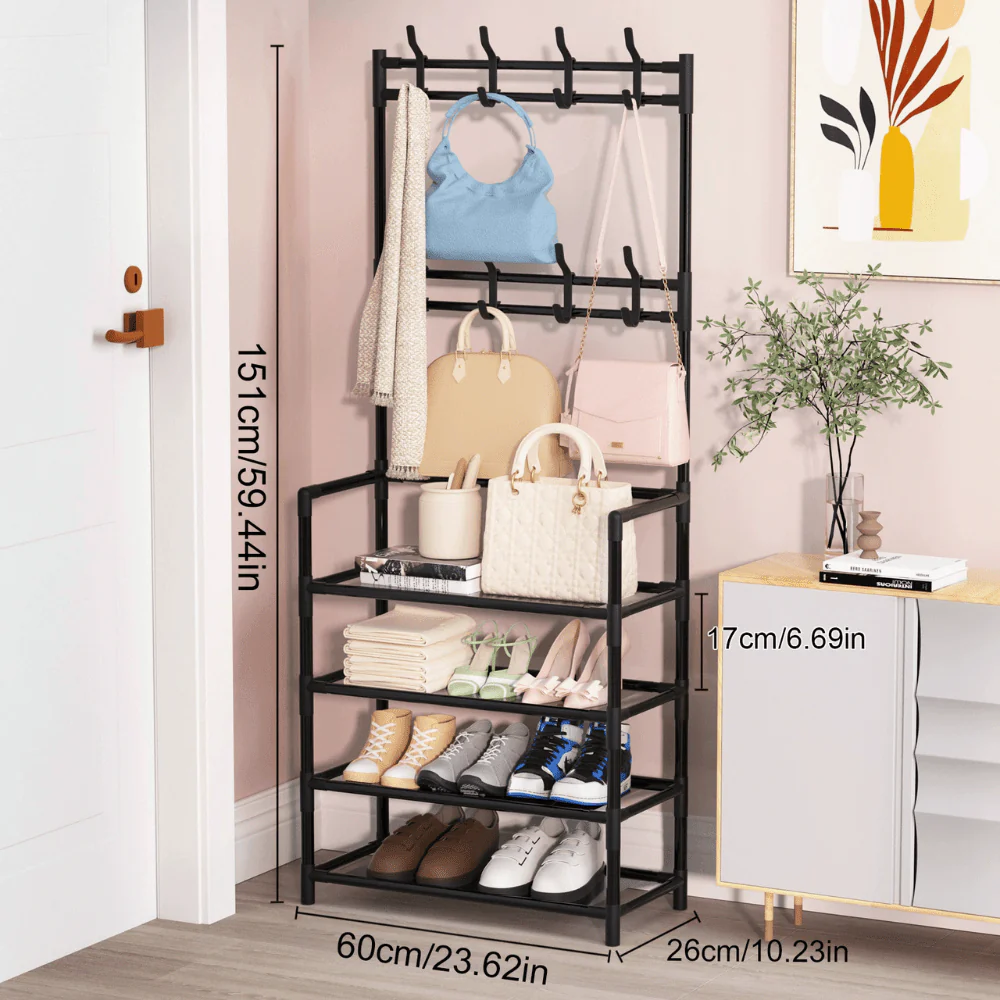 All-In-One Coat Hanger & Shoe Storage Shelf - Image 7