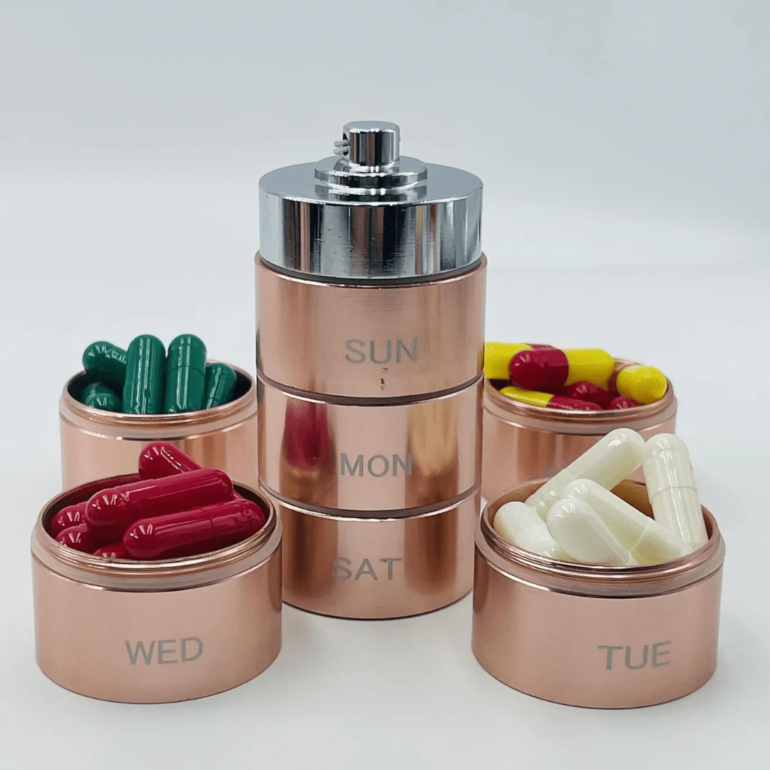 Aluminum Weekly Stackable 7-Day Medicine Container - Image 4