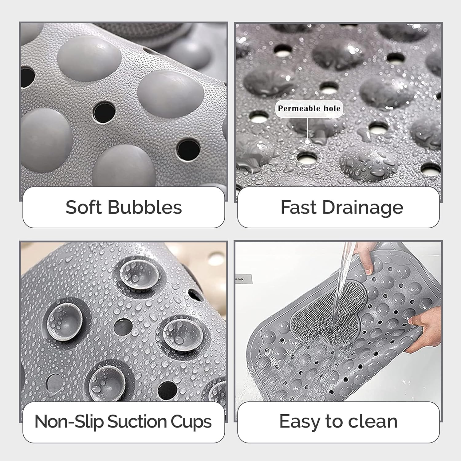 Anti-Bacterial Quick-Dry Non-Slip Shower Mat (71x40cm) - Image 5