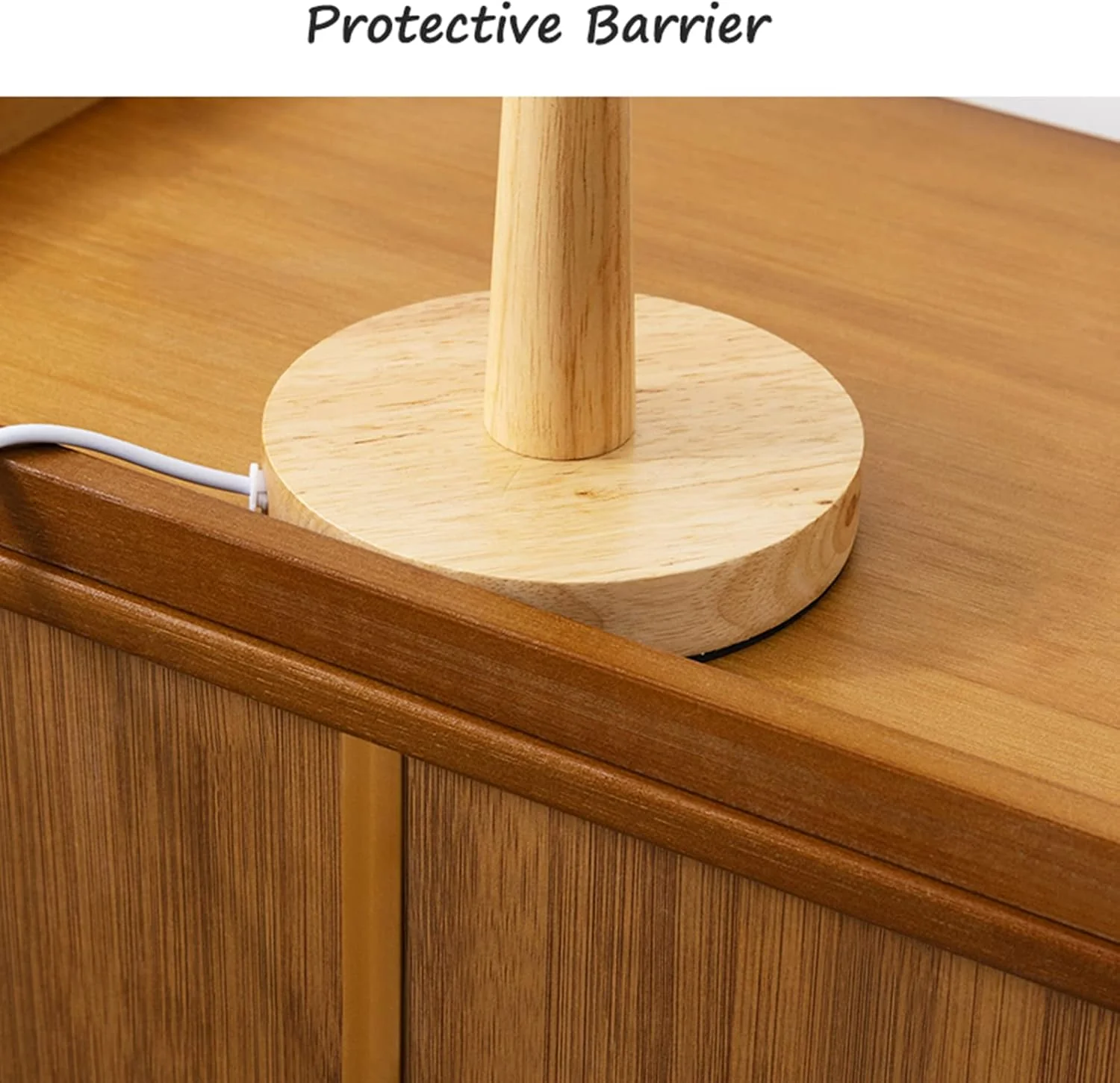 Bamboo Bedside Table with Silent Sliding Drawer & Clear Panel (42cm) - Image 5