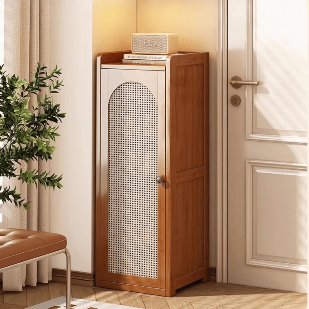 Compact Bamboo Shoe Storage Cabinet With Enclosed Side Panels - Image 3
