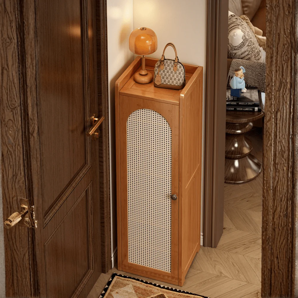 Compact Bamboo Shoe Storage Cabinet With Enclosed Side Panels - Image 7