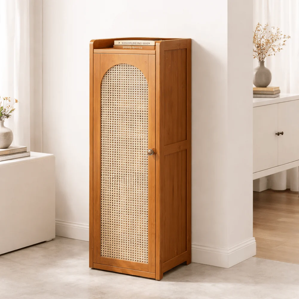 Compact Bamboo Shoe Storage Cabinet With Enclosed Side Panels - Image 9