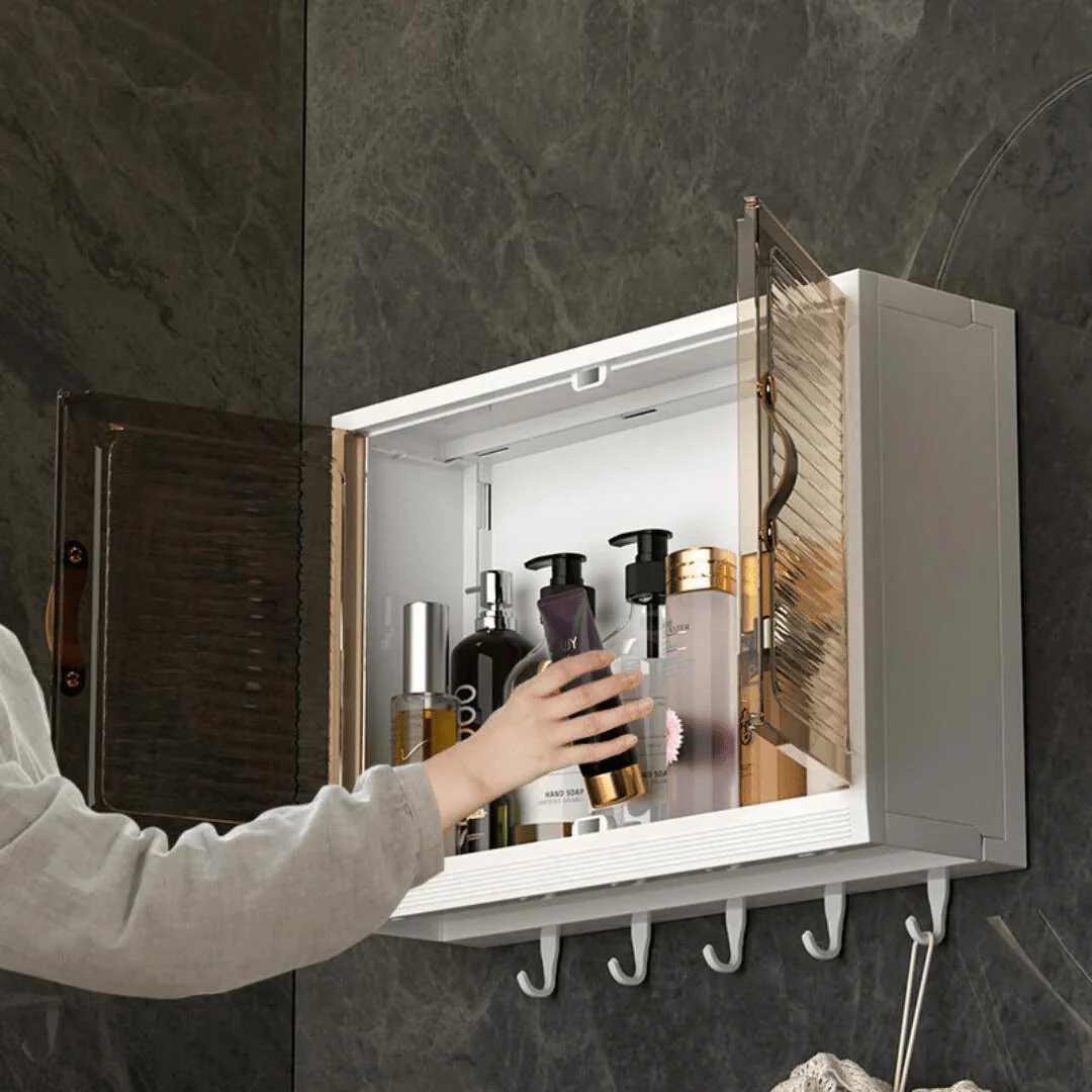 Bathroom Wall Hanging Shelf Storage Cabinet (45cm) - Image 3
