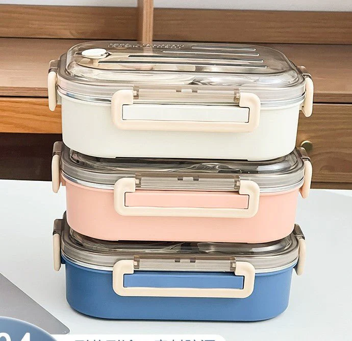 Bento Stainless Steel Lunch Set With Bowl and Cutlery(900 ml) - Image 6