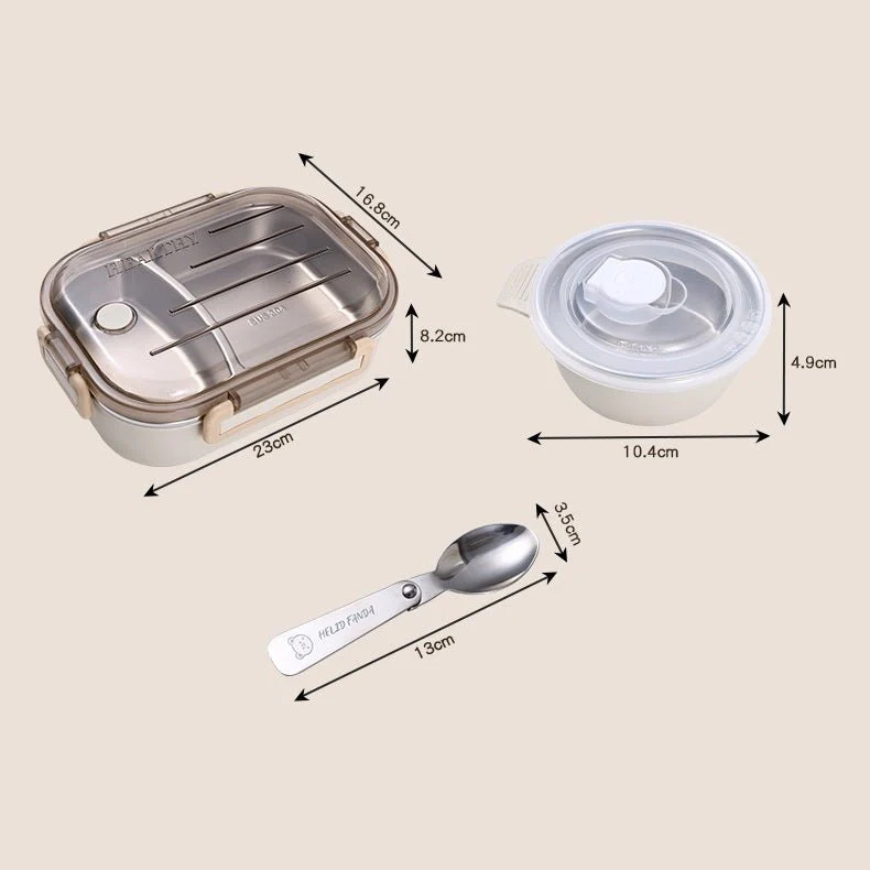Bento Stainless Steel Lunch Set With Bowl and Cutlery(900 ml) - Image 7