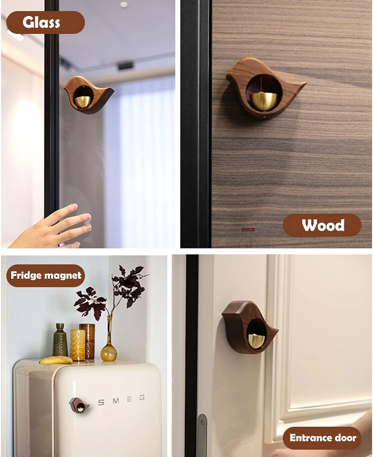 Bird Shape Japanese Wood Doorbell - Image 2