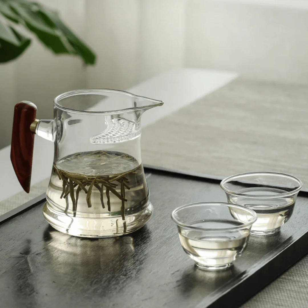 Borosilicate Glass Crescent Filter Cup with Wooden Handle(360ml) - Image 4