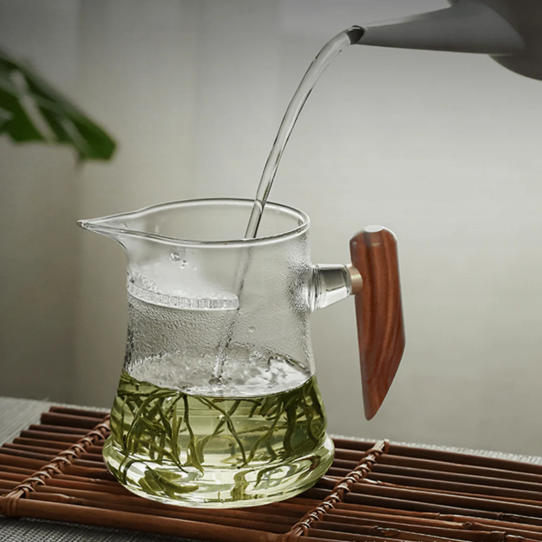 Borosilicate Glass Crescent Filter Cup with Wooden Handle(360ml) - Image 5